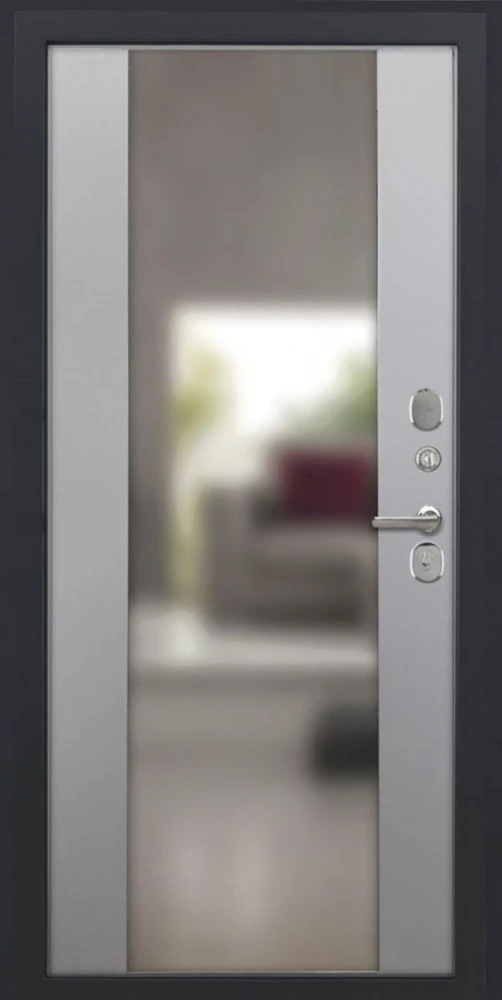 Входная дверь ДвериПРО Берген Алиса (16мм, ПВХ Софт грей, зеркало) DPRO227552 внутренняя сторона