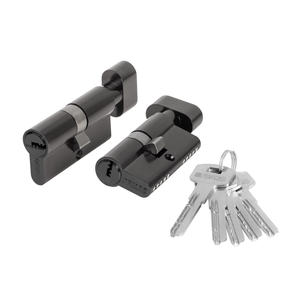 Фото Цилиндровый механизм (200 ZM/80) 2000ZM Knob 80 (30+10+40) BL-24 черный 5Key с вертушкой